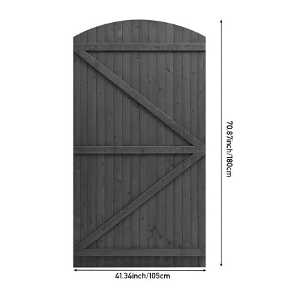 Grey Semi Braced Arch Top Strong Wooden Garden Gate
