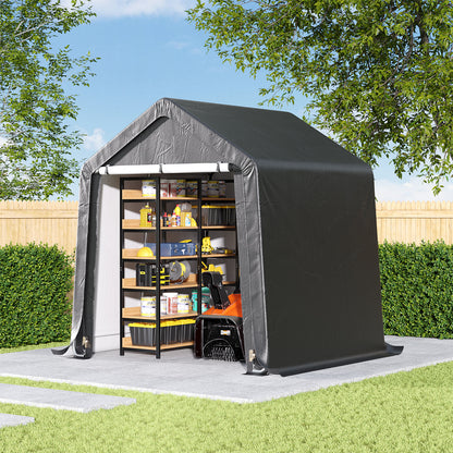 6x6FT Galvanized Tube Storage Shed
