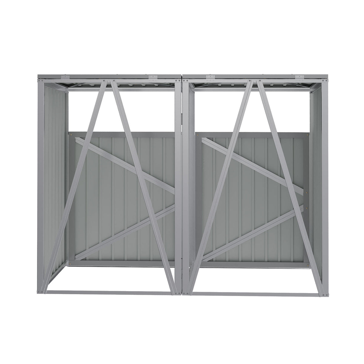 5x4 FT Metal Double Bin Storage Shed