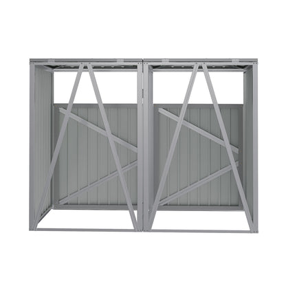5x4 FT Metal Double Bin Storage Shed