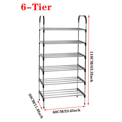 6 Tiers Shoe Rack Organizer Stackable Space Saving Shoe Shelf