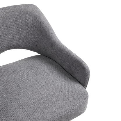 Set of 2 Swivel Chenille Upholstered Bar Stools with Wooden Legs