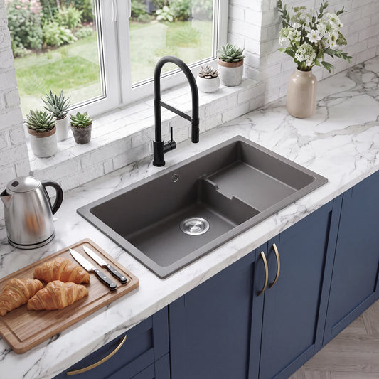 Modern Quartz Resin Composite Kitchen Sink with Waste Kit