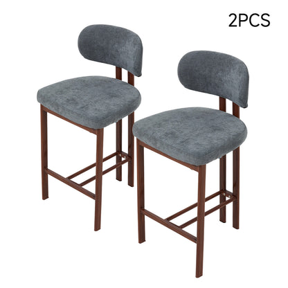Set of 2 Upholstered Bar Stools