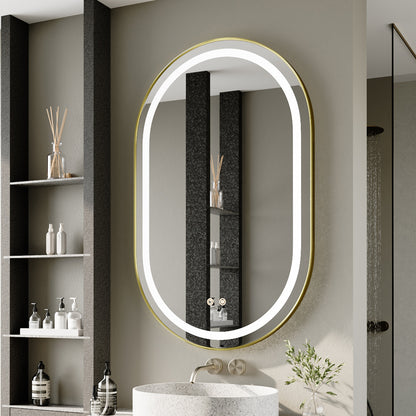 Wall Mounted Oval LED Bathroom Mirror