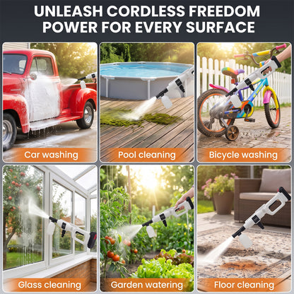 21V Cordless Handheld Pressure Washer Cleaner with 2 Batteries