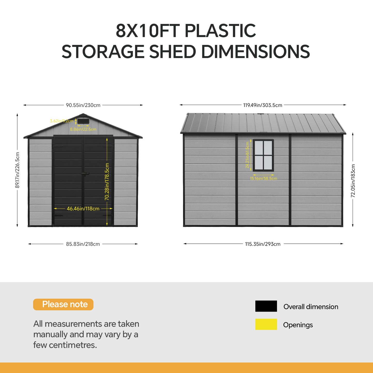 8x10FT Plastic Garden Storage Shed with Lockable Door
