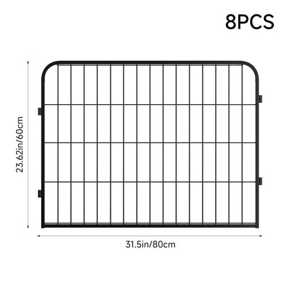 8-Panel Metal Pet Playpen with Gate
