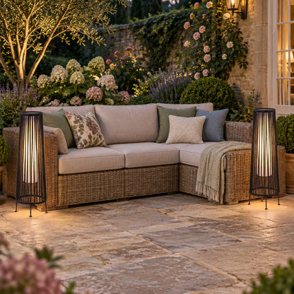 2-Pack Solar Outdoor Floor Lamp