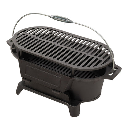 Cast Iron Charcoal Grill with Handle