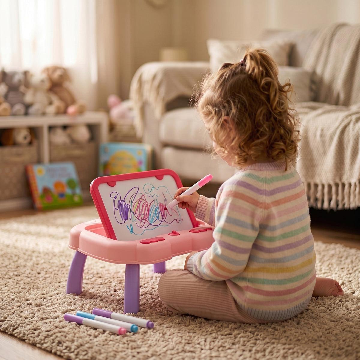 Double-Sided Cartoon Magnetic Drawing Board for Kids