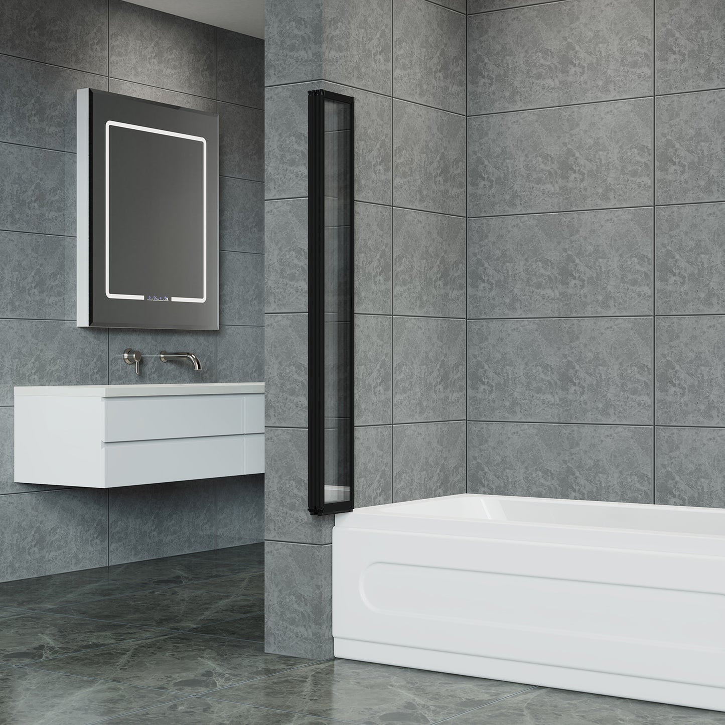 4 Panel Folding Over Bath Shower Screen