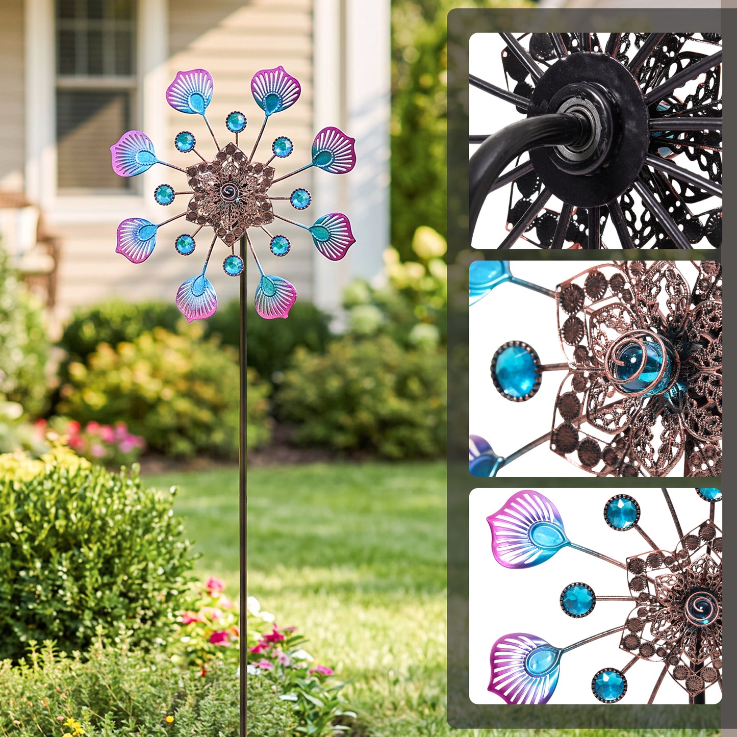 Outdoor Metal Wind Spinner for Garden & Patio
