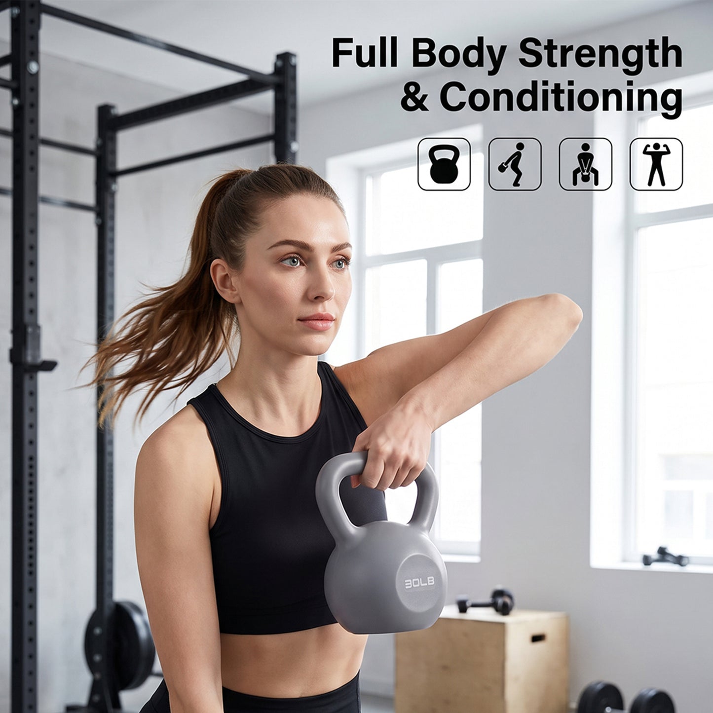 Strength Training Kettlebell with Non-Slip Handle