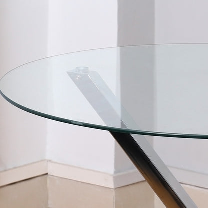 Dining Table Round Tempered Glass Coffee Table