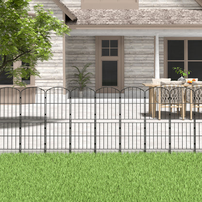 10 Panels 31x96cm Metal Garden Edging Fence Yard Borders Decor