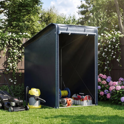 Garden Storage Shelter with Waterproof PE Cover & Roll-Up Zipped Door