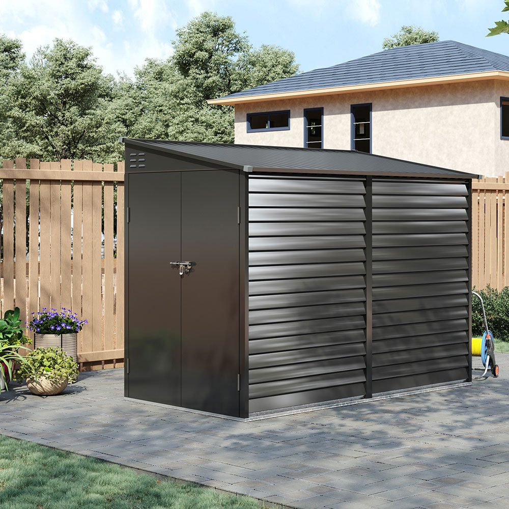 4.6x9FT Wide Outdoor Lockable Steel Storage Shed