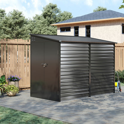 4.6x9FT Wide Outdoor Lockable Steel Storage Shed