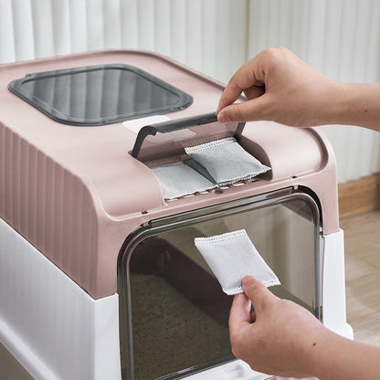 Fully Enclosed Cat Litter Box with UV Sterilization