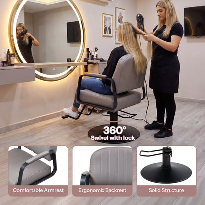 Height-Adjustable Swivel Salon Barber Chair