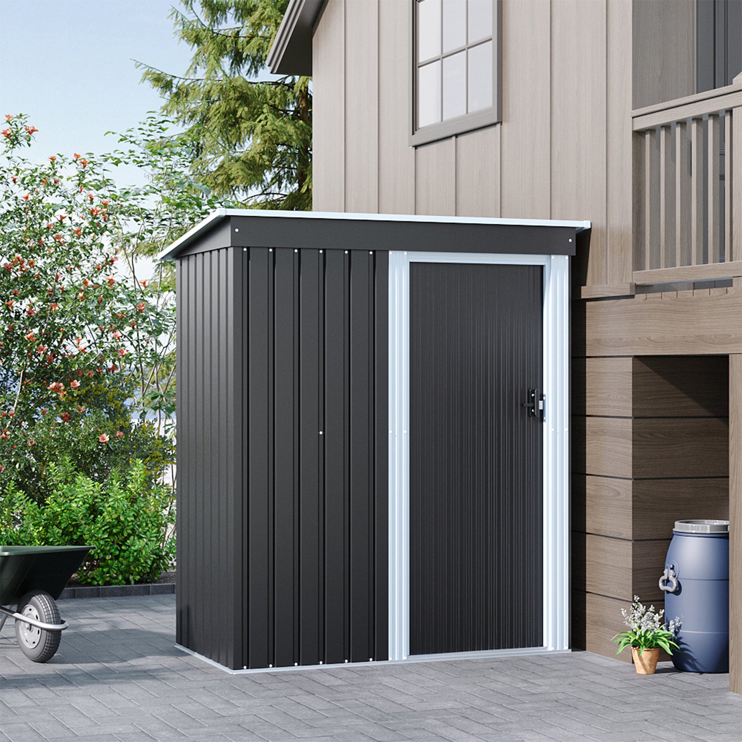 3 x 5FT Outdoor Metal Storage Shed with Lockable Door