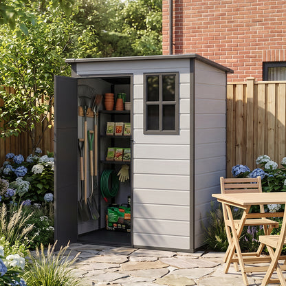 5x3FT Plastic Garden Storage Shed with Lockable Door