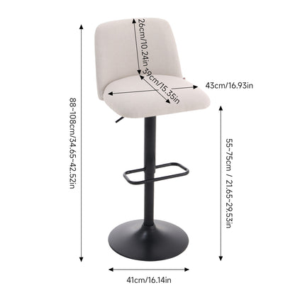 Set of 2 Height Adjustable Swivel Bar Stools