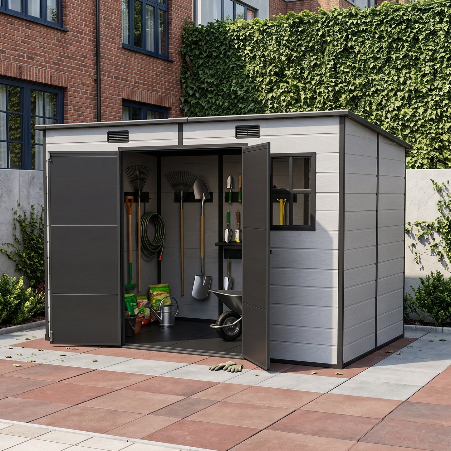 10 x 6FT Outdoor Garden Pent Roof Tool Storage Shed