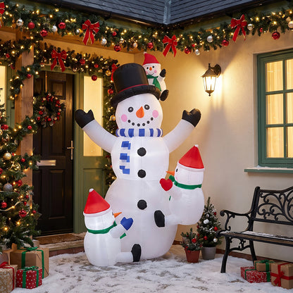 2.1m Christmas Inflatable Snowman Family with LED Lights