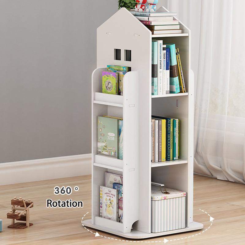 White Kids' House Frame Rotating Bookshelf