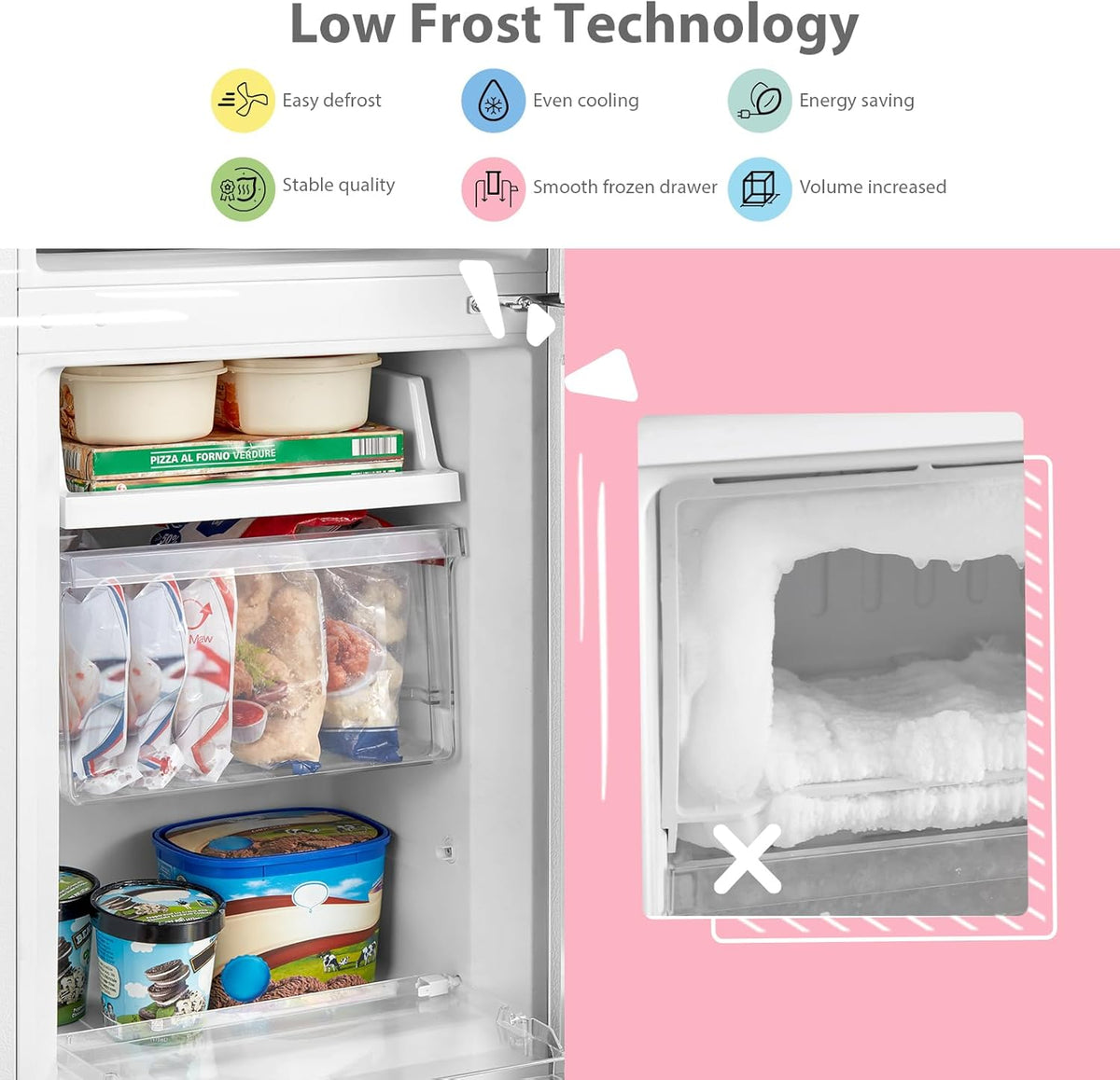 174L Freestanding Low Frost Fridge Freezer