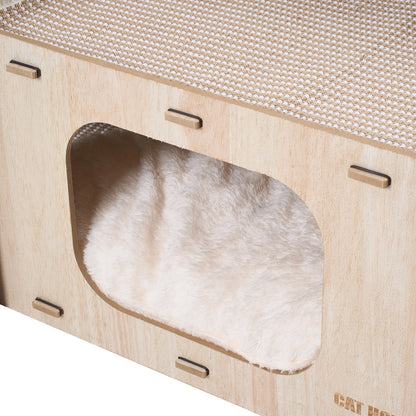2-Tier Multifunctional Cat House Cave Pet Bed