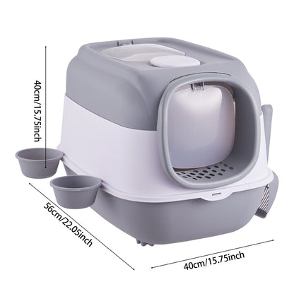 Large Enclosed Cat Litter Box with UV Sterilizer Lamp