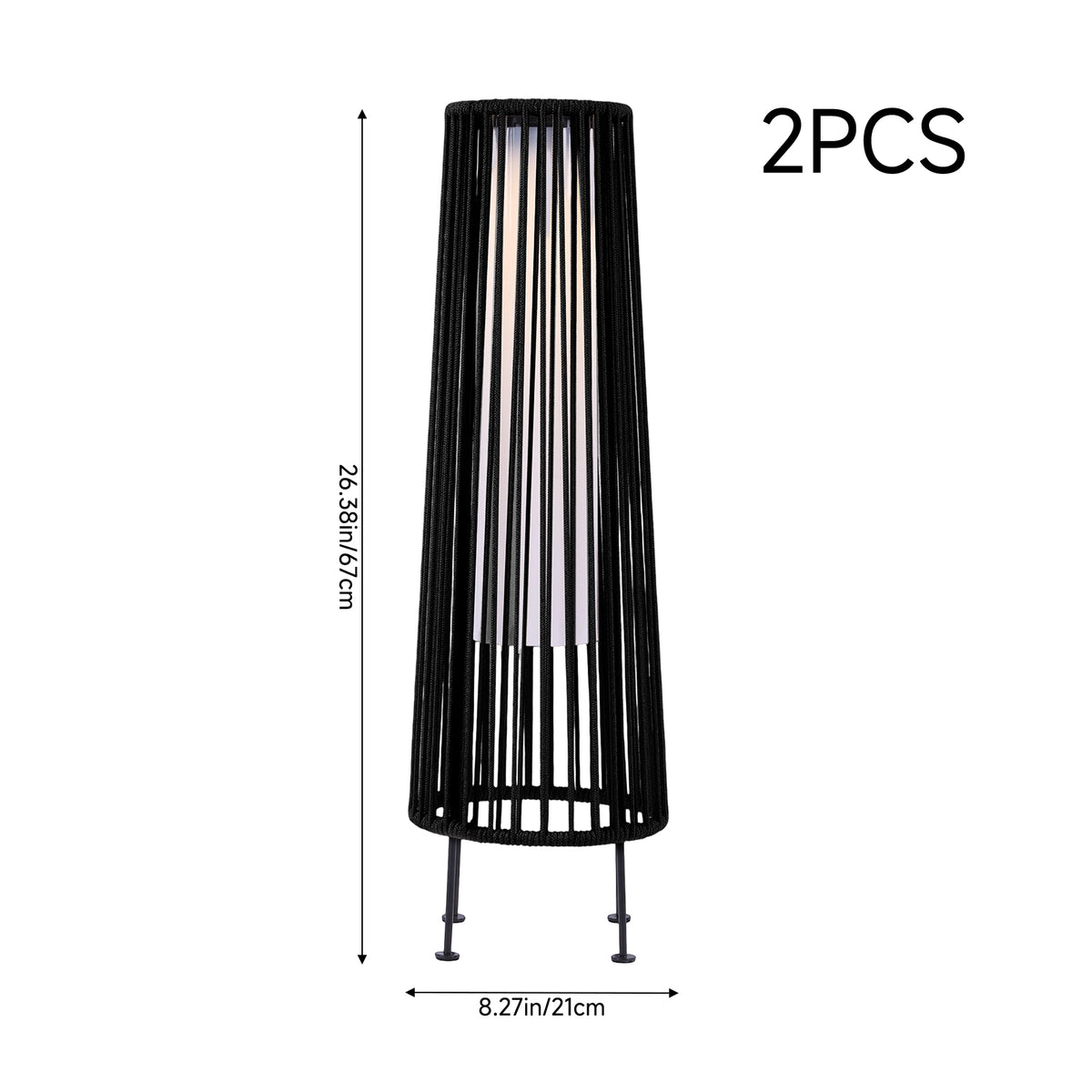 2-Pack Solar Outdoor Floor Lamp