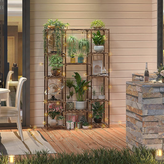 Multi-tier Wood Plant Stand Flower Display Shelf