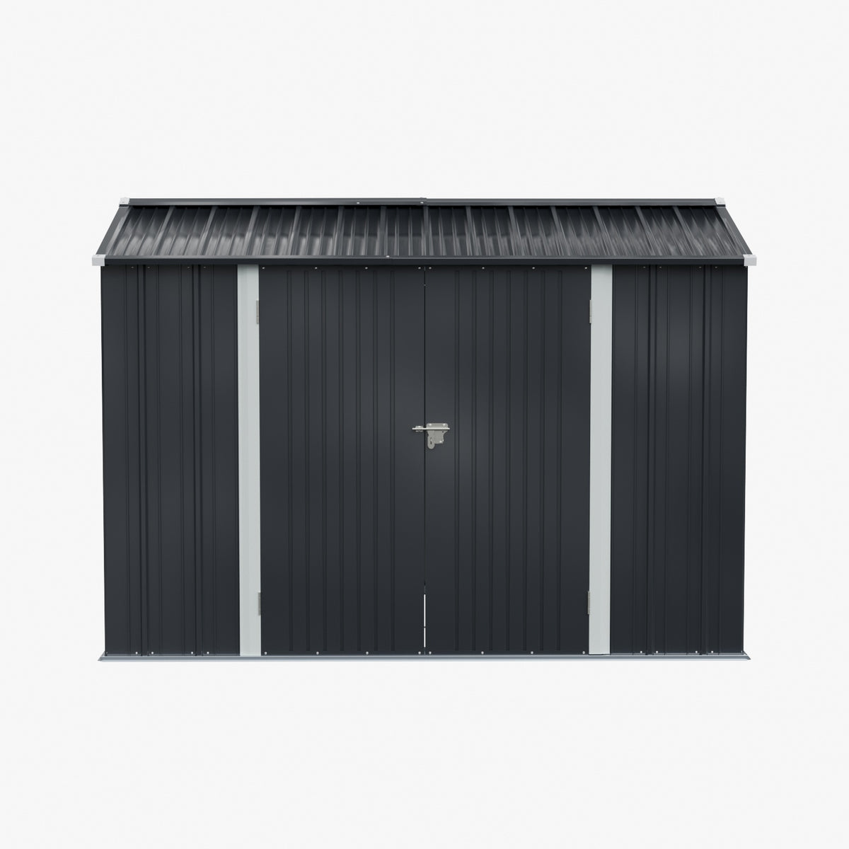 10 x 7 ft Metal Garden Storage Shed with Apex Roof & Double Doors