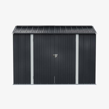 10 x 7 ft Metal Garden Storage Shed with Apex Roof & Double Doors