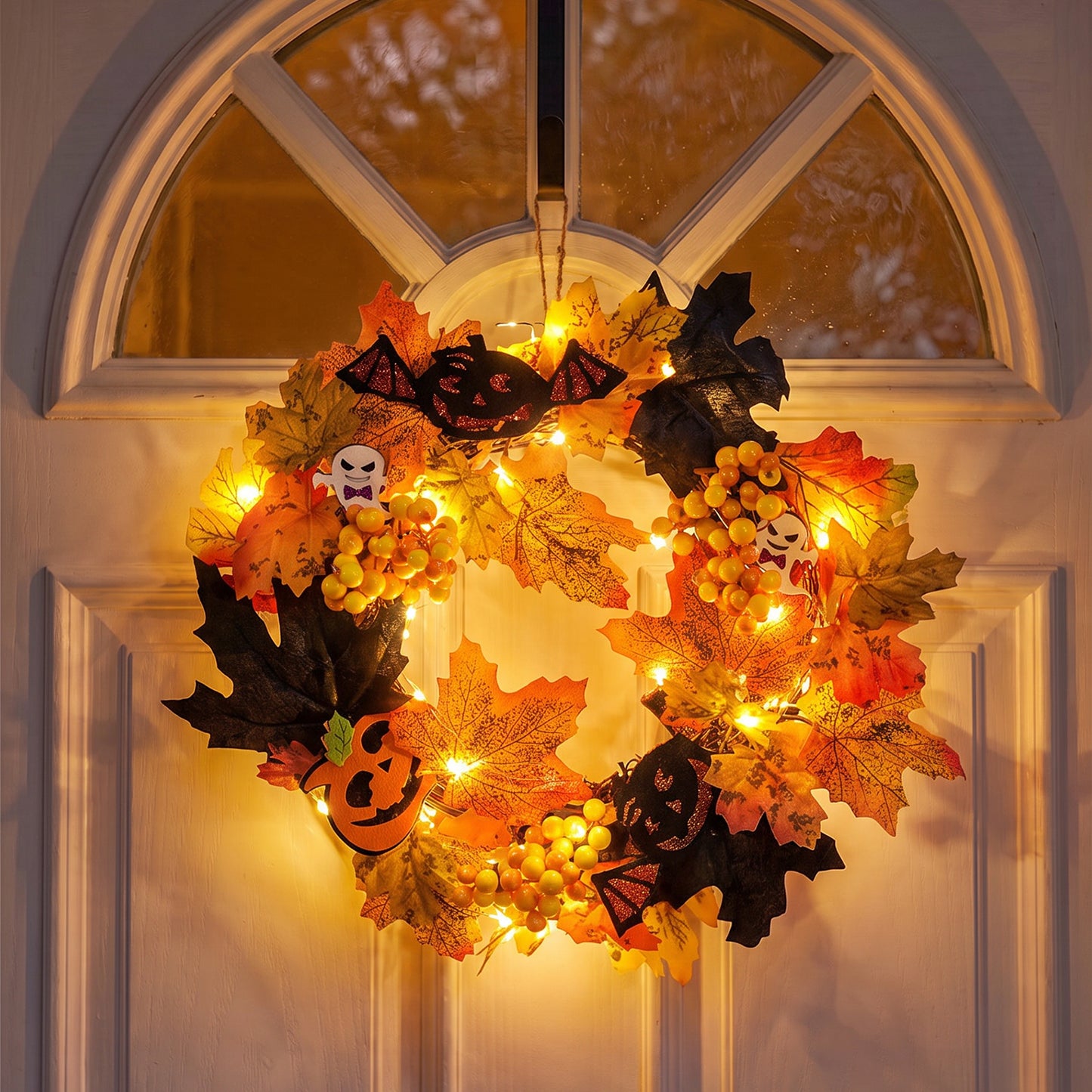 Decorative Wreath with 2m Copper Wire Lights
