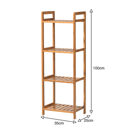 Tiered Bamboo Wood Book Storage Shelf