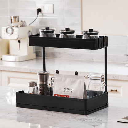 Multifunctional Plastic Pull Out Kitchen Storage Rack