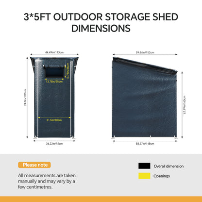 Garden Storage Shelter with Waterproof PE Cover & Roll-Up Zipped Door