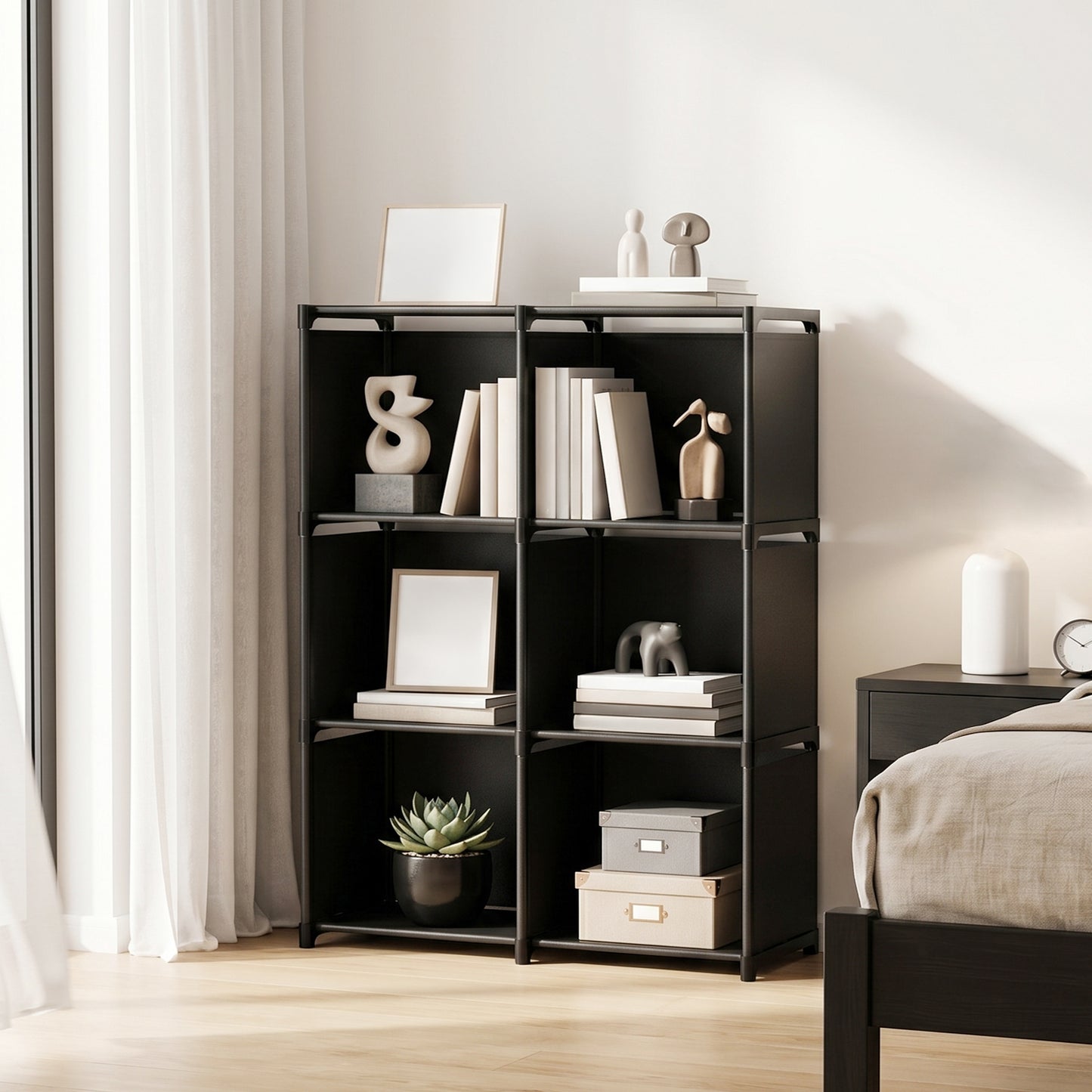Freestanding Multi-tier Bookshelf Storage Shelf