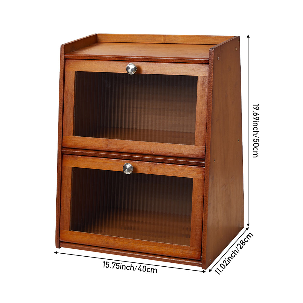 Bamboo Bread Storage Cabinet for Kitchen Counter