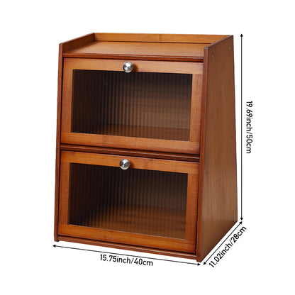 Bamboo Bread Storage Cabinet for Kitchen Counter