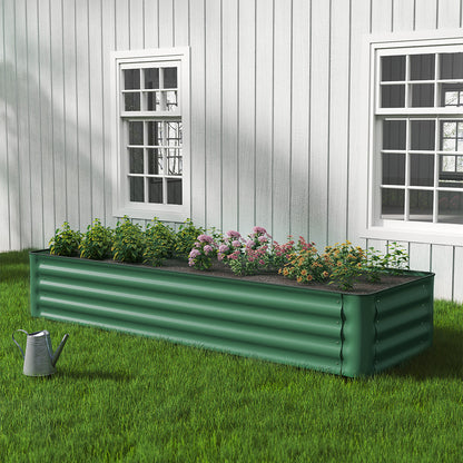 Green Galvanized Steel Raised Garden Bed