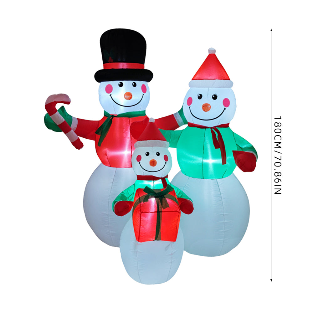 6ft Christmas Inflatable Snowman Family Decorations with LED Lights