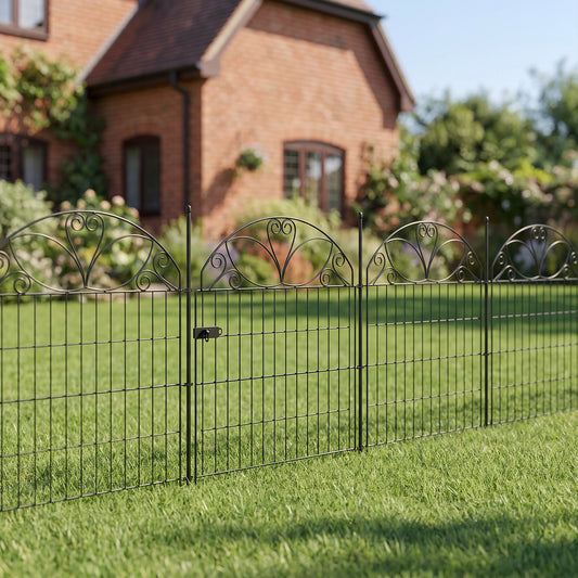 10-Panel Decorative Garden Fence Set