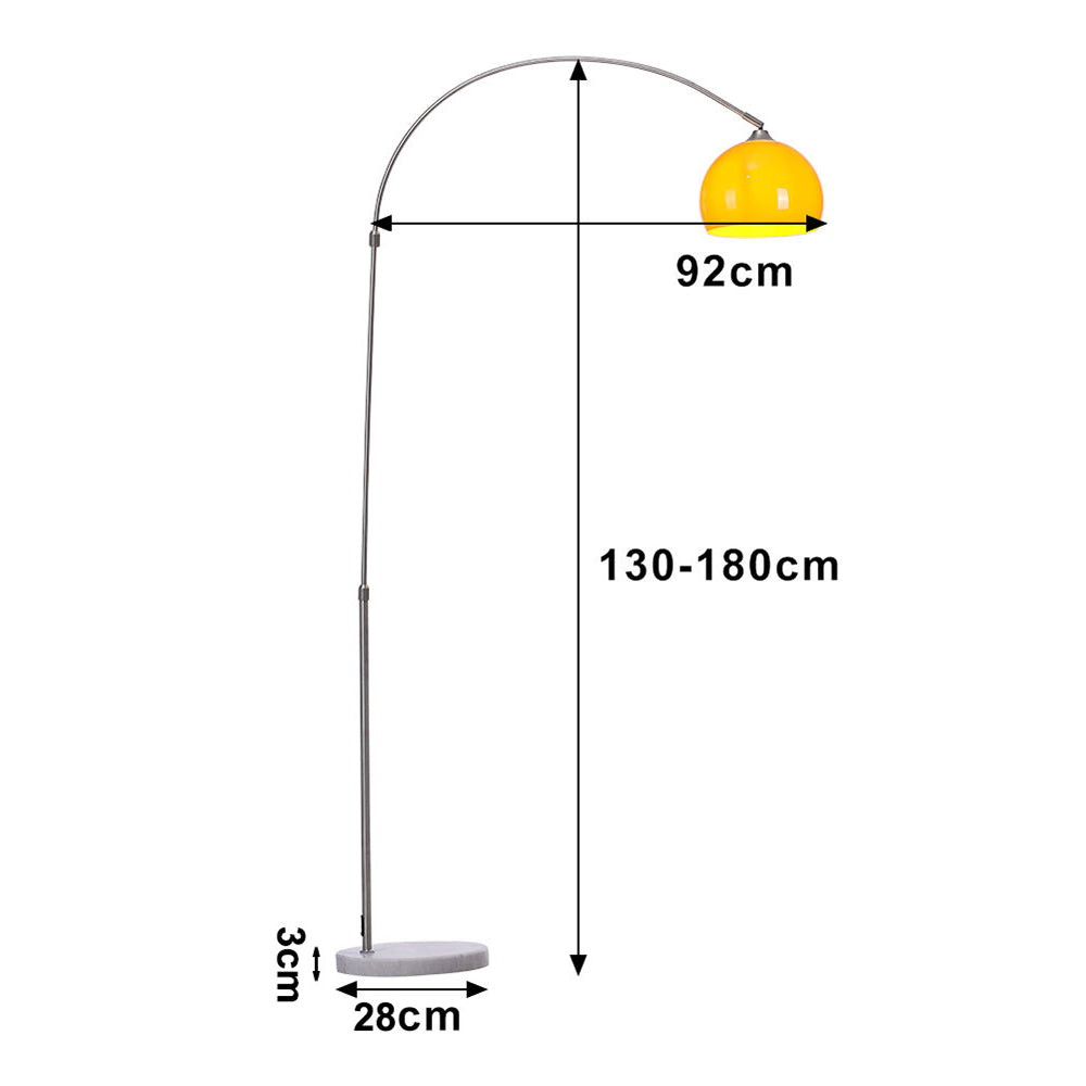 Modern Arched Floor Lamp with Marble Base