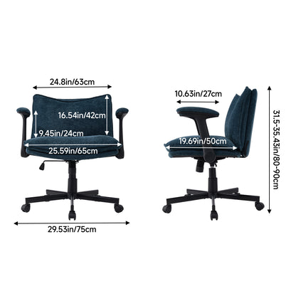 Chenille Height-Adjustable Office Chair